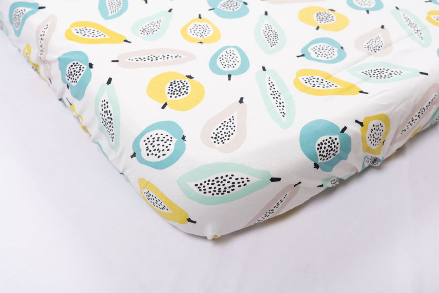 Green Peaches - Fitted Crib/ Cot Sheet