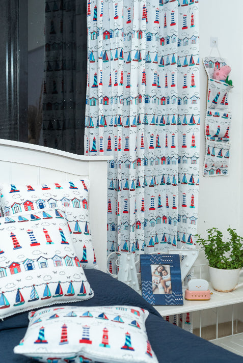 Nautical Dreams - 2 Curtains | 2 Cushions | 1 Wall Hanging Organizer