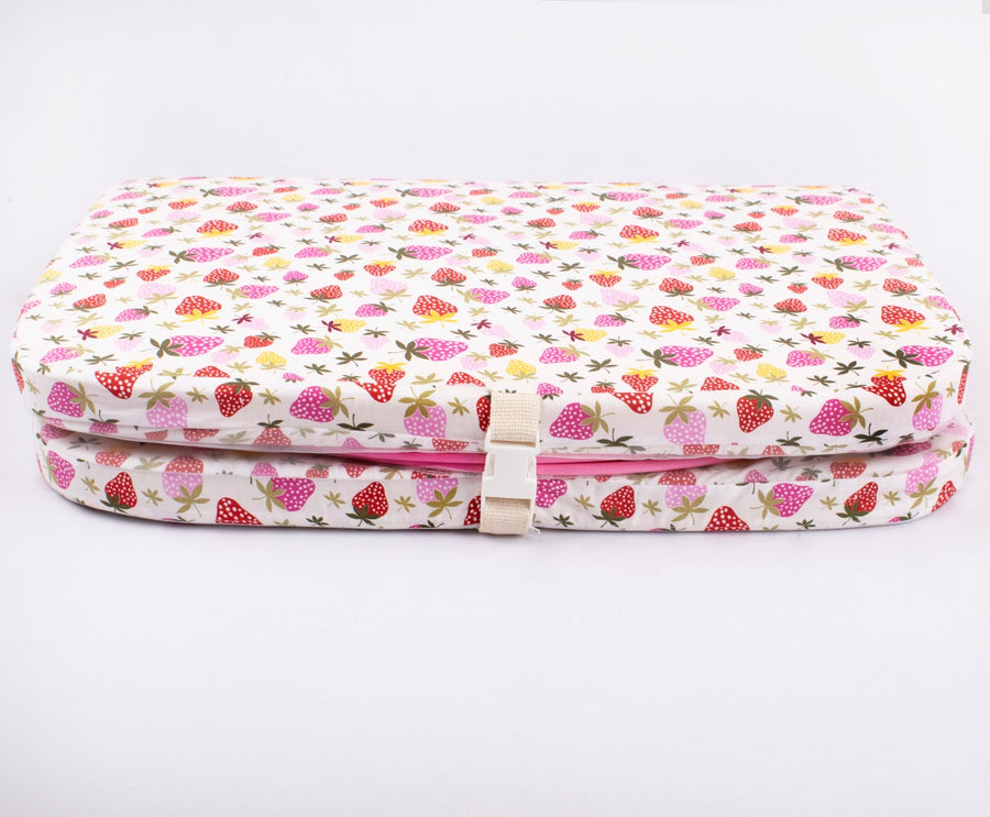 Blooming Buds Mattress with Net and Hanging Toy - Strawberry Print