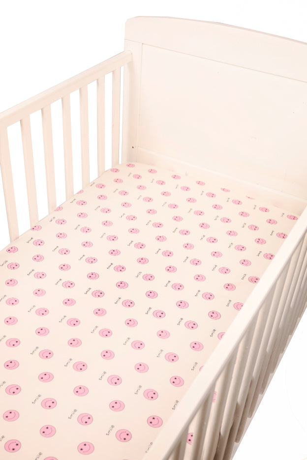 Pink Emoji - Fitted Crib/Cot Sheet