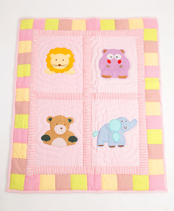 Jungle Friends -Bedding Set | Comforter | Cot Bumper | Flat Sheet | Pillow | 2 bolsters