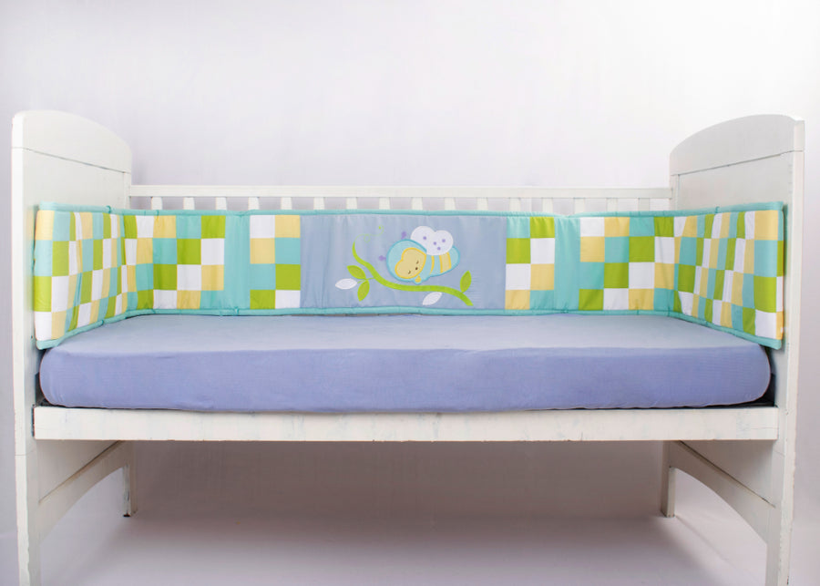 Blue Honeybee - Baby Crib/Cot Bumper