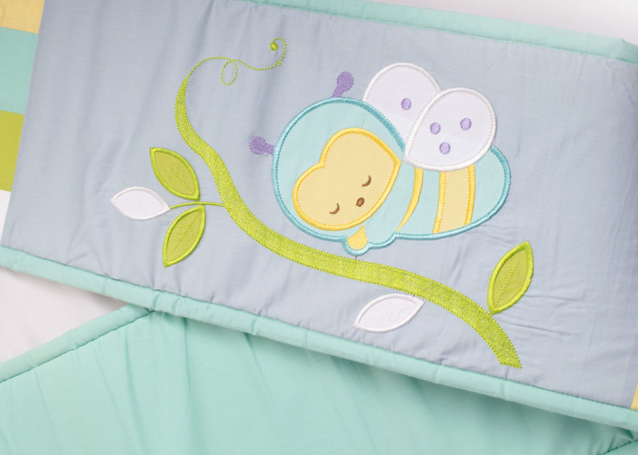 Blue Honeybee - Baby Crib/Cot Bumper