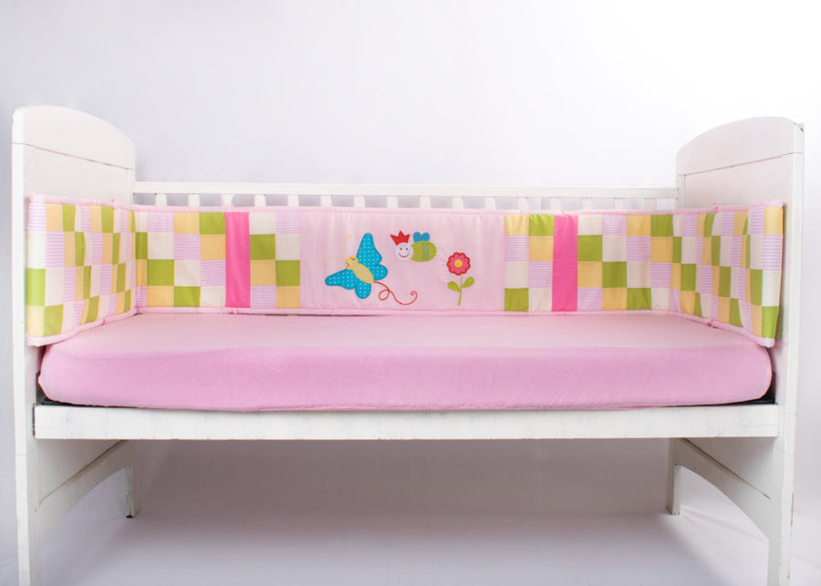 Pink Garden Daisy - Full Cot Bumper