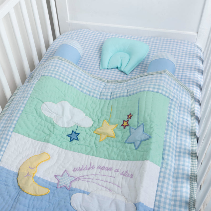 Sweet Lullaby Bedding Set - Baby Comforter | Cot Sheet | Pillow | 2 Bolsters (5 pieces)